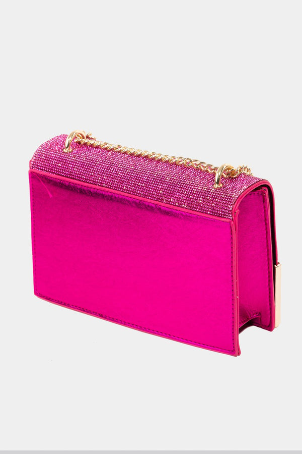pink rhinestone studded bag