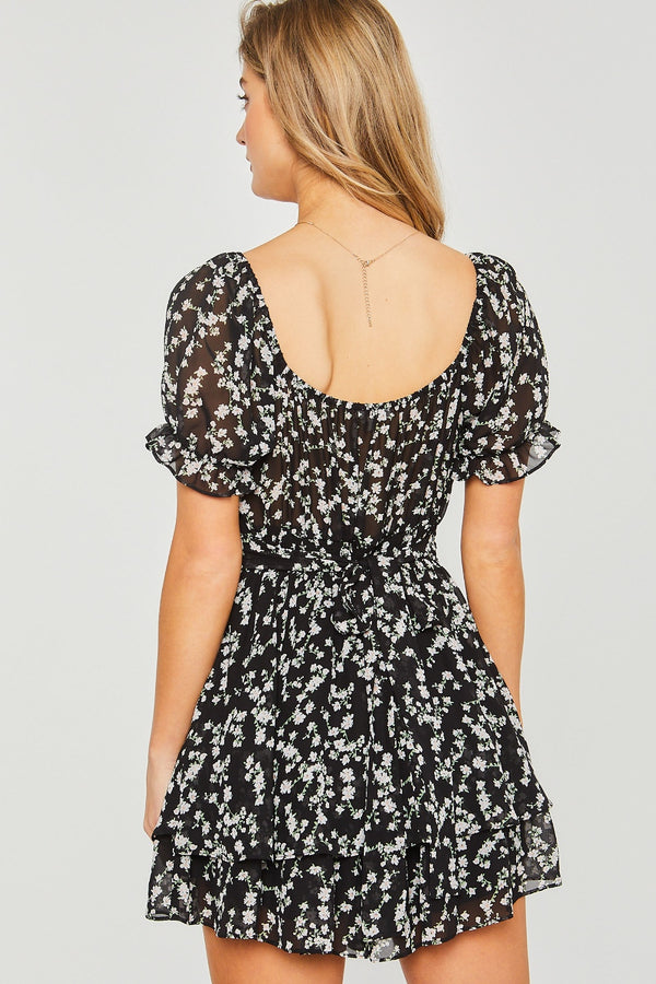 floral short sleeve romper