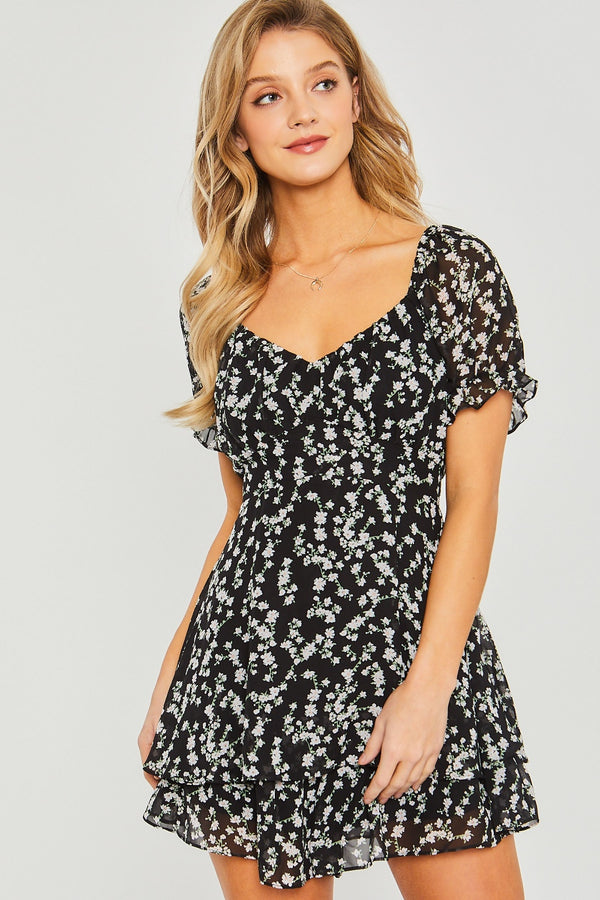 floral short sleeve romper