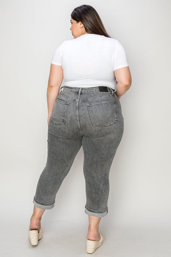 Judy Blue Button Fly Grey Capris
