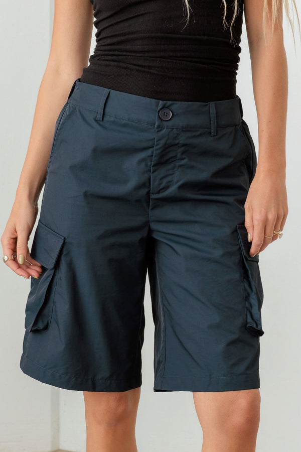 Tasha Apparel navy blue cargo shorts